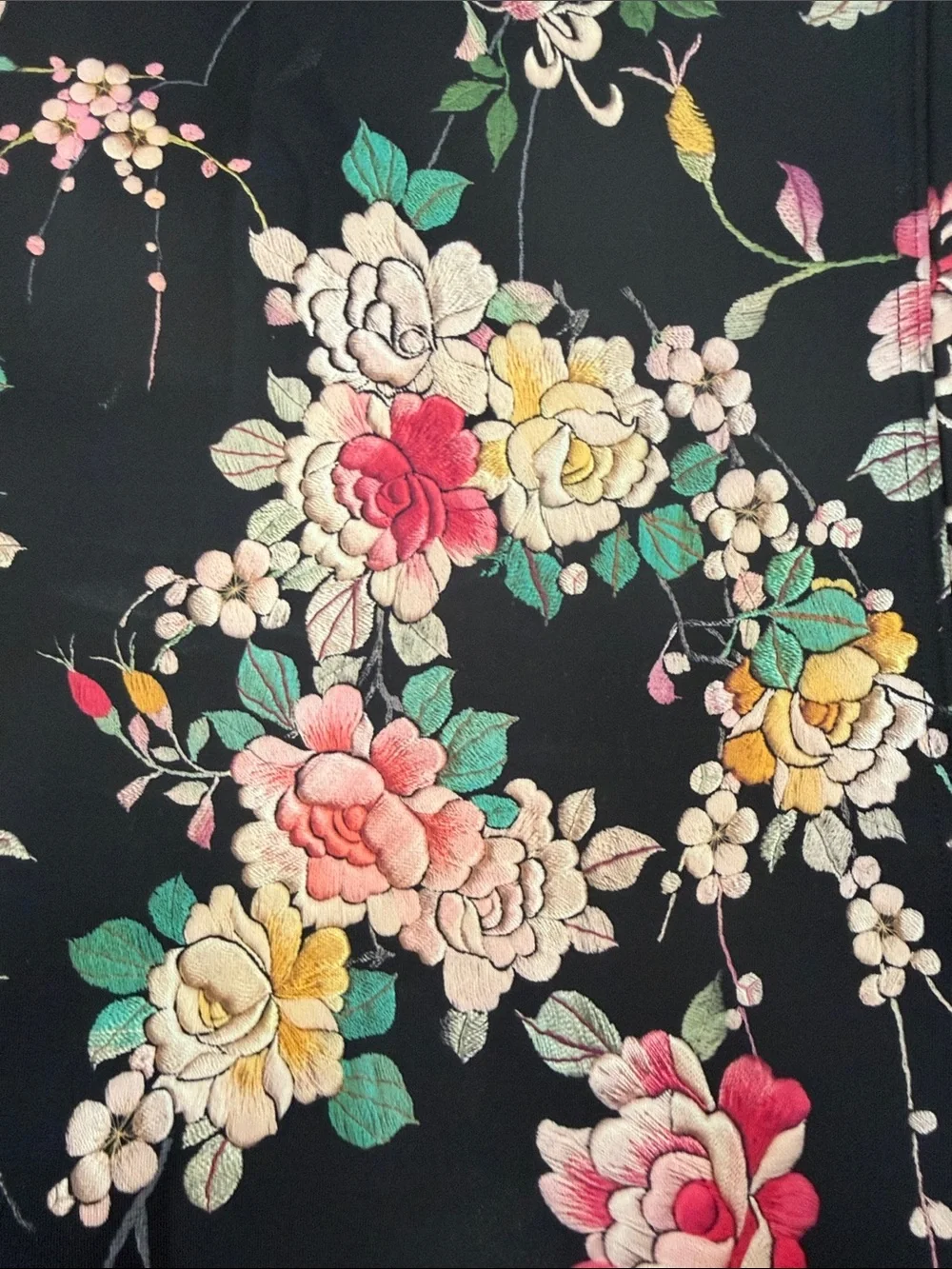 Johnny Was Black Floral Zip-Front neoprene wetsuit  with Pink & Yellow Accents